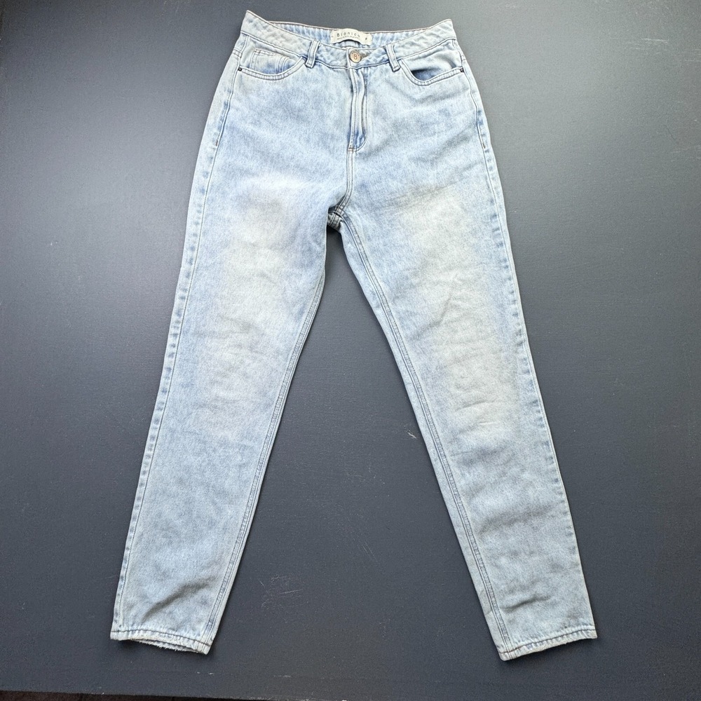 Bionica Womens Size 8 Light Wash Blue Denim High-Rise Tapered Leg Vintage Casual
